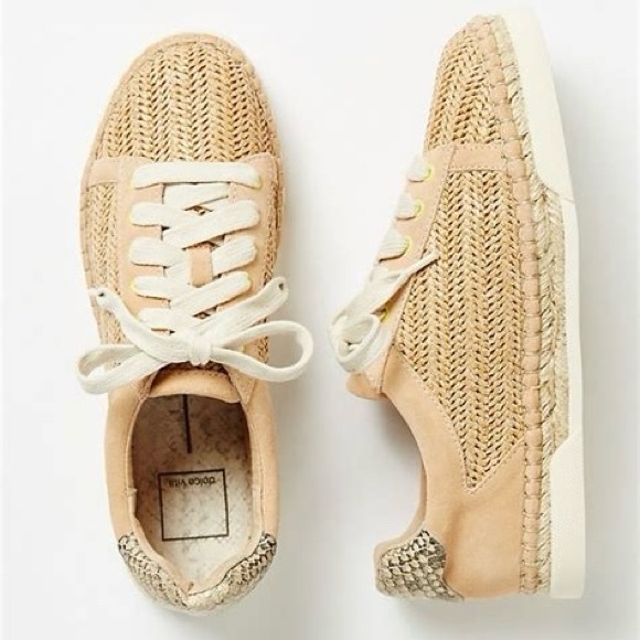 Dolce Vita Madox Natural Raffia Sneaker Women’s Size 8 - Picture 3 of 9